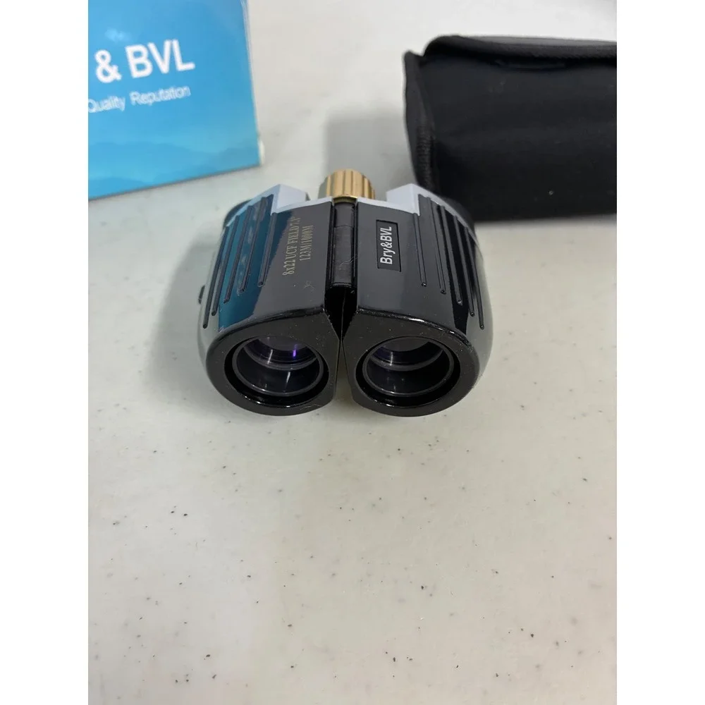 Bry & BVL 8x22 UCF Compact Binoculars Black Silver Gold Field 7.1‎ Case Box NEW